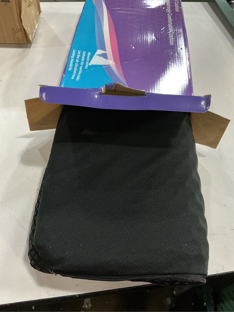 Condition photo showing Good Condition for gel seat cushion, cooling seat cushion (super large & thick), breathable honeycomb design absorbs pressure points seat cushion, gel cushion for office chair, home car seat cushion for wheelchair blue