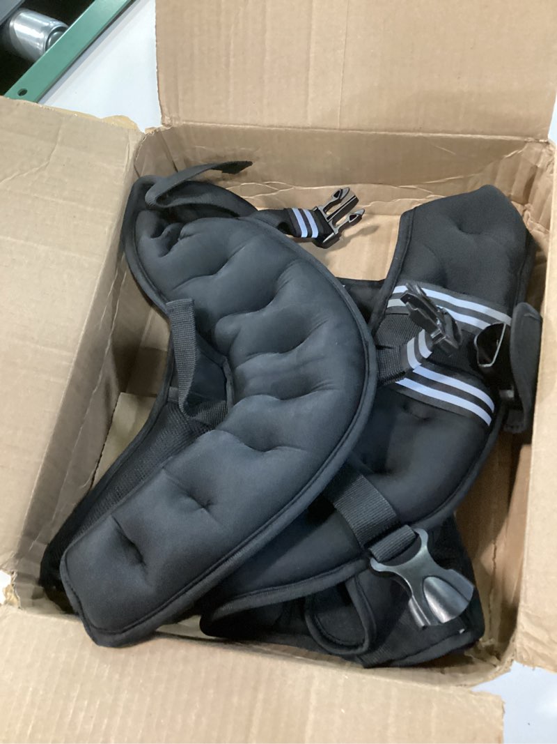 Condition photo showing As Is for ZELUS Weighted Vest, 6lb/8lb/12lb/16lb/20lb/25lb/30lb Weight Vest with Reflective Stripe for Workout, Strength Training, Running, Fitness, Muscle Building, Weight Loss, Weightlifting 12lb Black