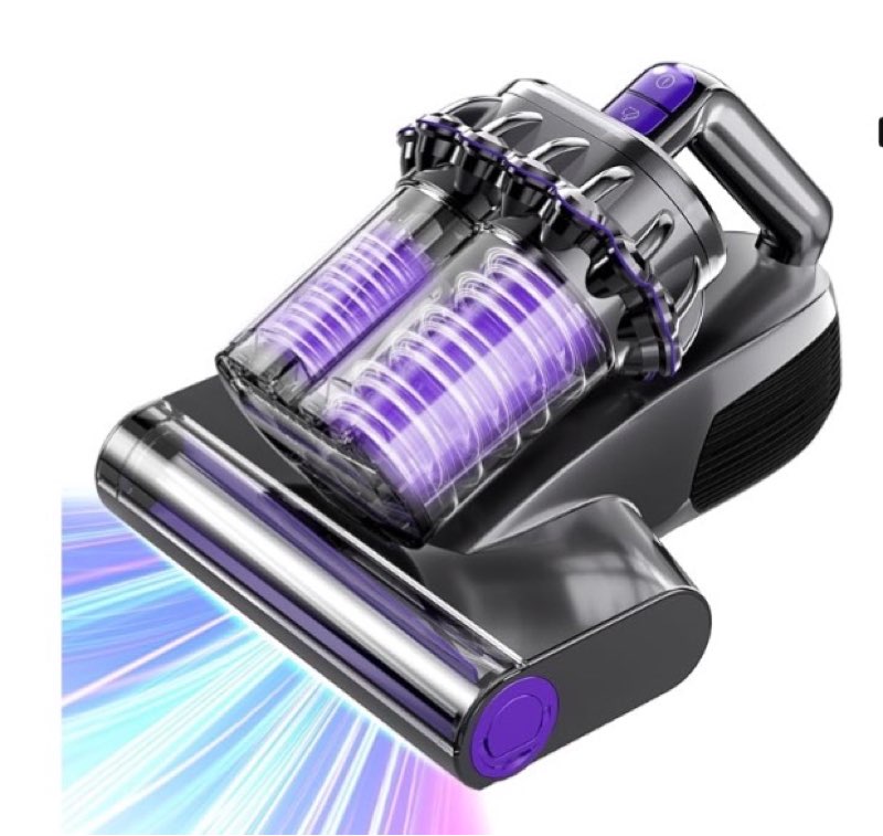 VOCESOR Mattress Vacuum Cleaner, Bed Vacuum Cleaner with 16Kpa Suction 253.7nm UV-C Light, 145°F Hea