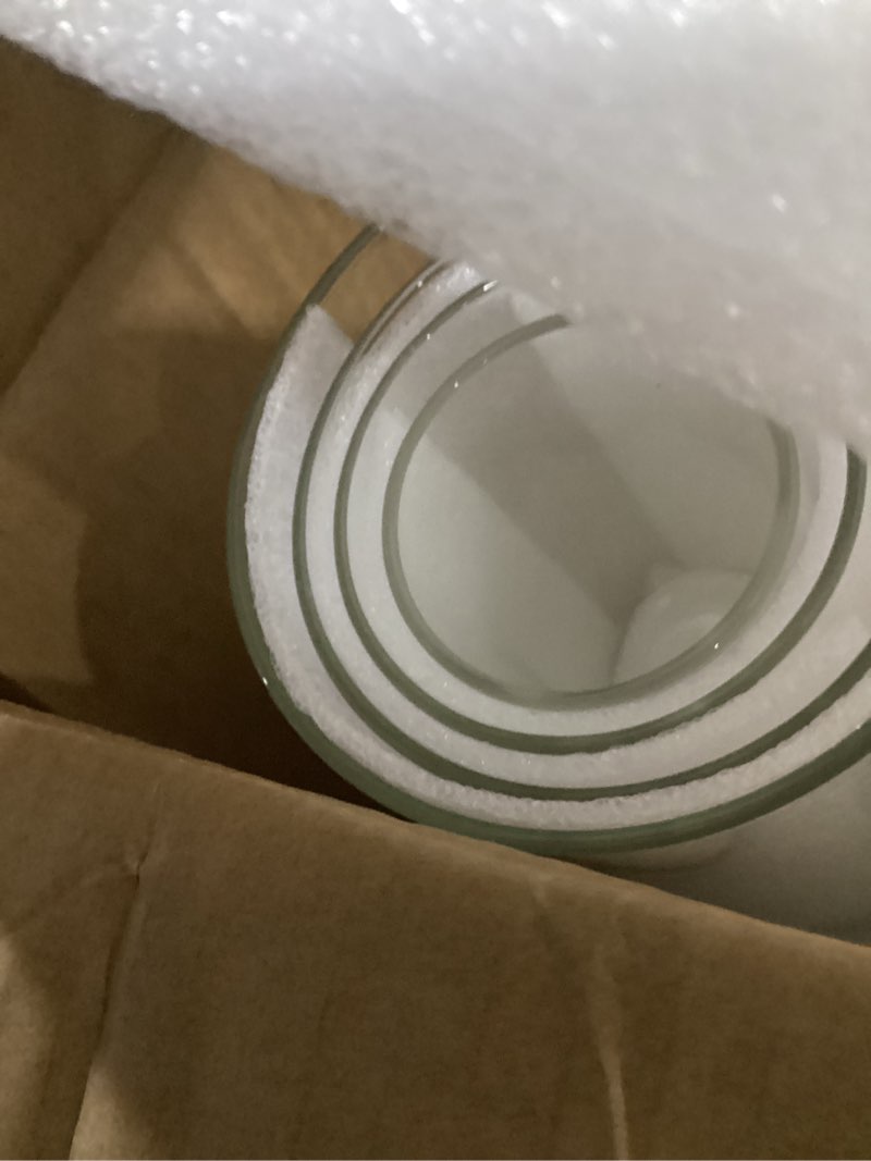 Condition photo showing Good Condition for 48-pack clear glass cylinder vases, 4 sizes (4/6/8/10 inch) - hurricane floating candle holders & flower vases for wedding, table centerpiece, home décor 48 pack ( 4,6,8,10 inch )