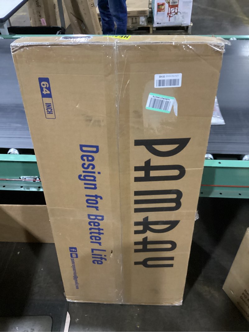 Condition photo showing As Is for Pamray 64 Inch L Shaped Gaming Desk with Power Outlets and Led Lights, Large Corner Computer Desk with Monitor Stand and Pegboard, PC Table for Home Office and Bedroom Black Black 64 inch