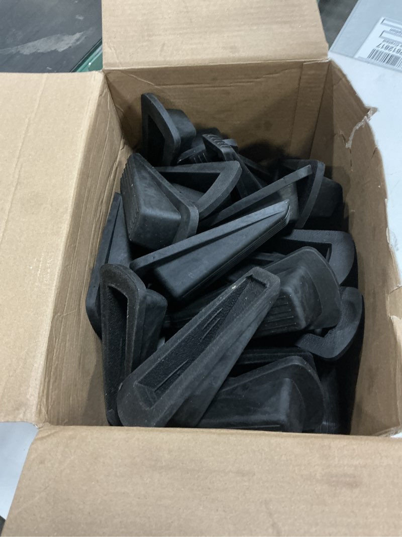 Condition photo showing Good Condition for frienda 60 pcs door stoppers bulk rubber stop height up to 1.2 inches wedge stopper for heavy duty door bottom carpet tile concrete wooden floor (black) 60 black
