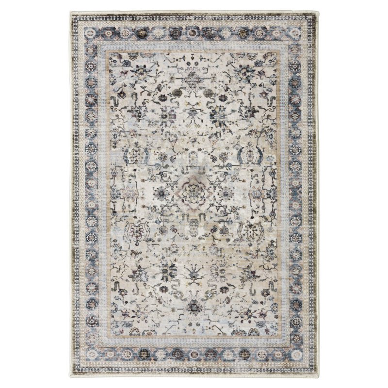 Kaysyn Oriental Performance Machine Washable Area Rug Beige/Ivory 4x6