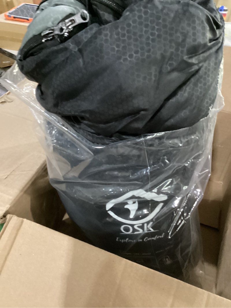 Condition photo showing Good Condition for oaskys camping sleeping bag - 3 season warm & cool weather - summer spring fall lightweight waterproof for adults kids - camping gear equipment, traveling, and outdoors 50-80°f everyday 3 season - black