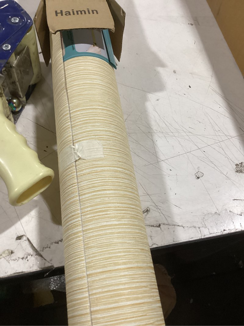 Condition photo showing Good Condition for haimin grasscloth wallpaper textured 24in x 393in fabric contact paper textured linen wall paper peel and stick self-adhesive thick vinyl embossed wallpaper (yellow)