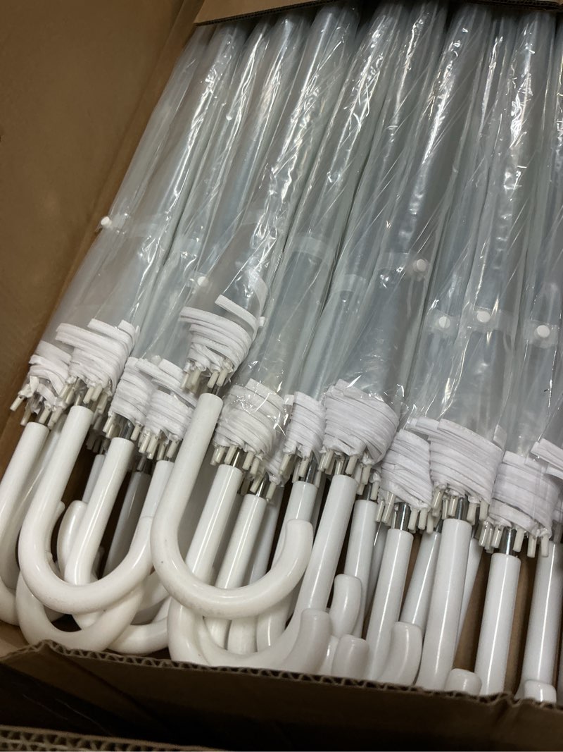 Condition photo showing New/Like New for aodaer 30 pcs clear wedding umbrellas bulk, 36 inch transparent bubble umbrella with storage box large dome windproof stick umbrellas for rain wedding bridal party supplies photography props