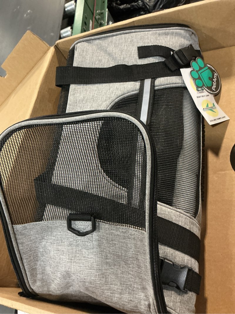 Condition photo showing Good Condition for PetAmi Airline Approved Pet Carrier for Cat, Soft Sided Dog Carrier for Small Dog, Cat Travel Supplies Accessories Indoor Cat, Ventilated Pet Carrying Bag Medium Large Kitten Puppy, Large Heather Gray Heather Gray Large - 19.5"L x 10.2"W x 12"H
