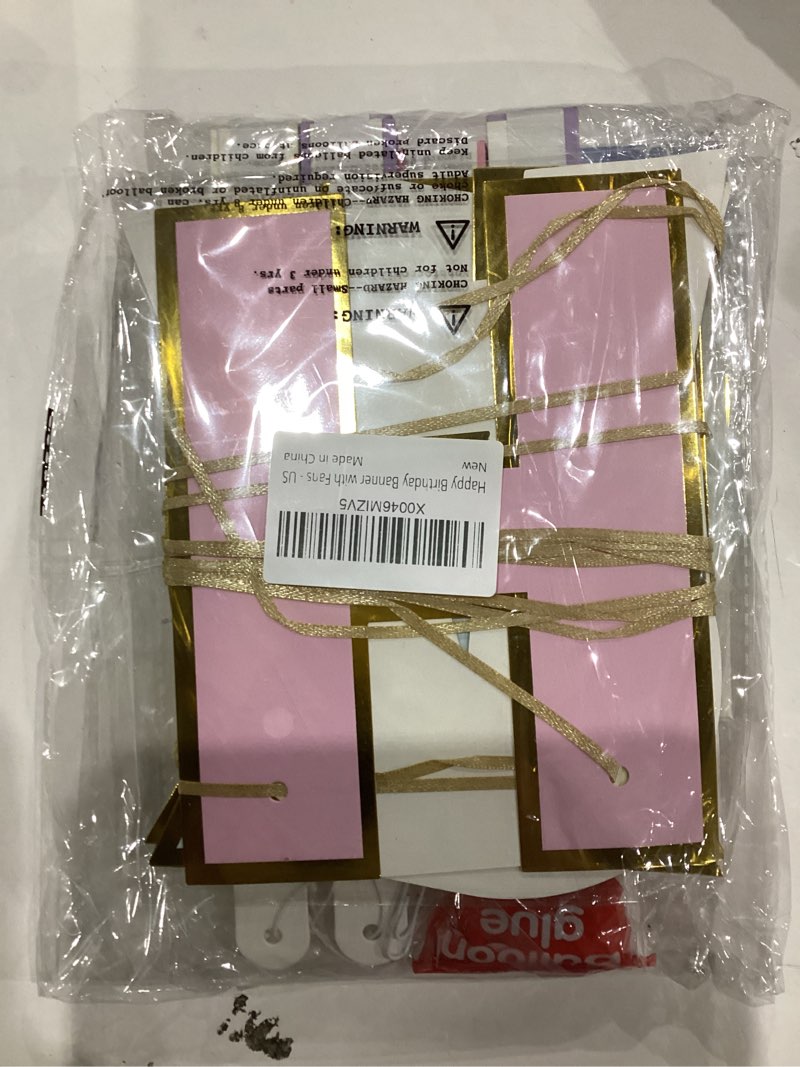 Condition photo showing Good Condition for KatchOn, Macaron Birthday Decorations Set - Pack of 18 | Happy Birthday Decorations | Pastel Happy Birthday Banner with Honeycombs, Paper fans, Garlands and Swirls | Pastel Party Decorations