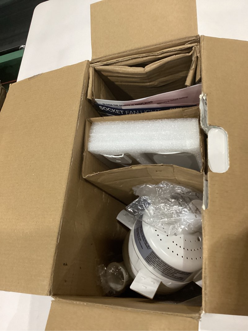 Condition photo showing Good Condition for Bell+Howell Socket Breeze Socket Fan Light with Remote, Portable Small Ceiling Fans with Lights for Bedroom, Kitchen, Living Room, Ceiling Fan with Light 3500K, 1000 Lumens, Screws into E26/E27 White