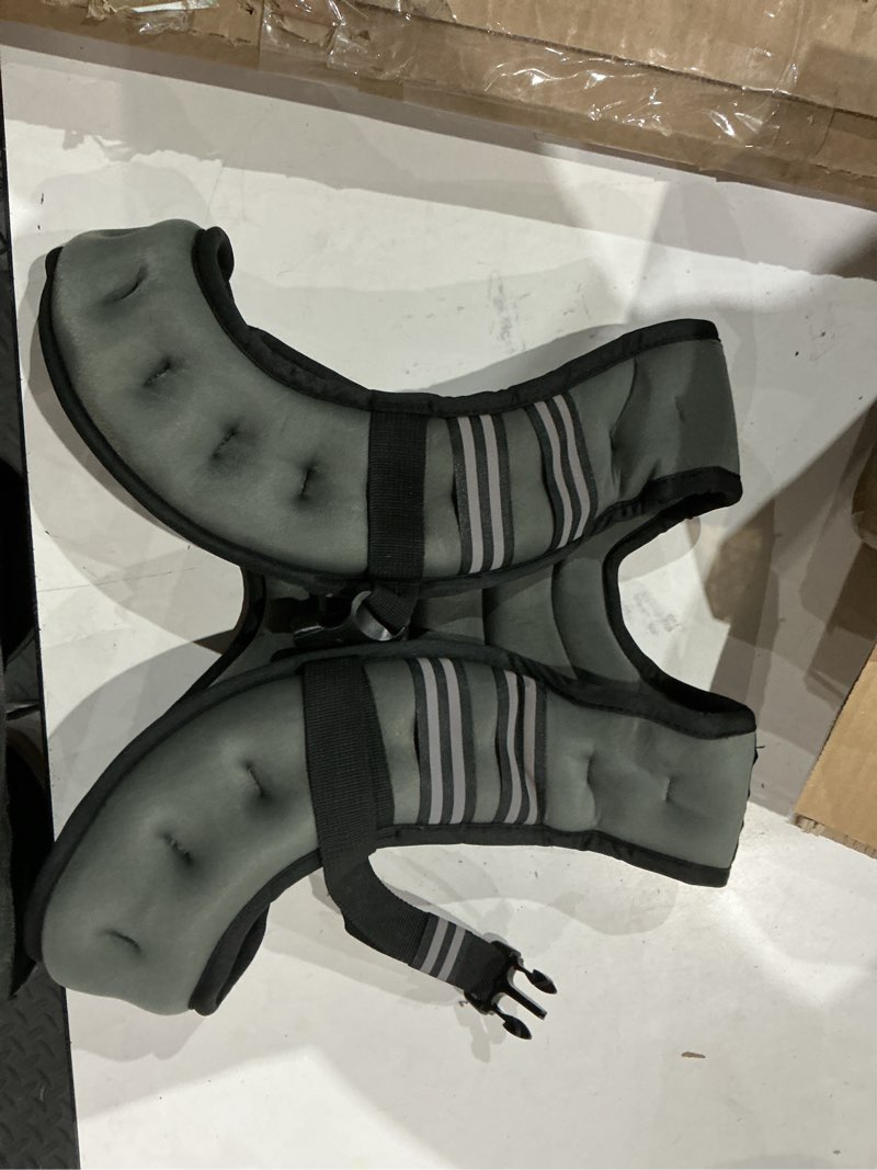 Condition photo showing As Is for durable 30lb weighted vest with reflective safety stripes - ideal for training