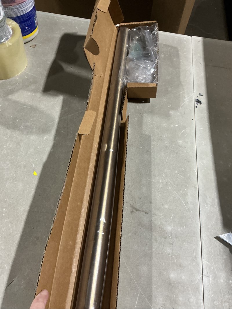 Condition photo showing Good Condition for ivilon drapery window curtain rod - end cap style design 1 inch pole. 28 to 48 inch color warm gold 28 to 48 in.
