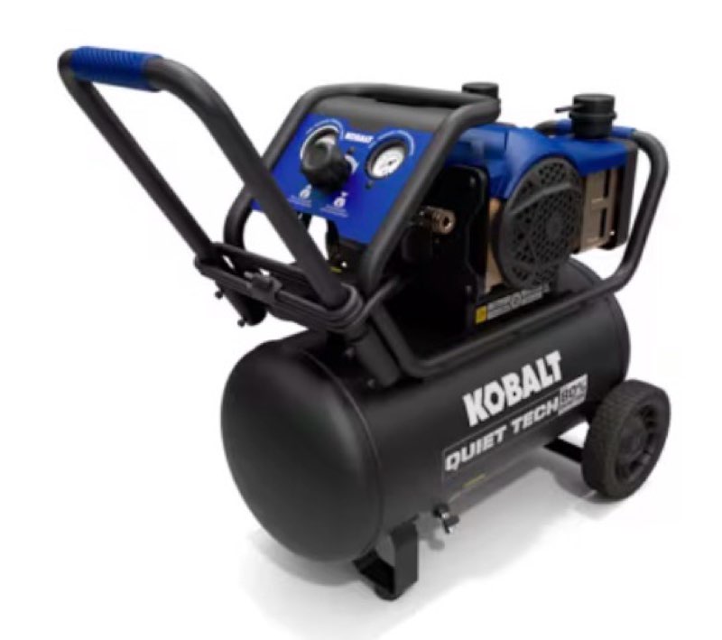 kobalt quiet tech 10-gallon portable electric 175 psi horizontal air compressor