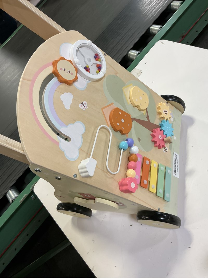 Condition photo showing Good Condition for Wooden Baby Push Walker Toy - Montessori Wood Walker for Babies Learning to Walk, Walking Push Toys with Activity Center Adjustable Speed & Height for 1 Year Old Kids, 12 Months+ Boys Girls