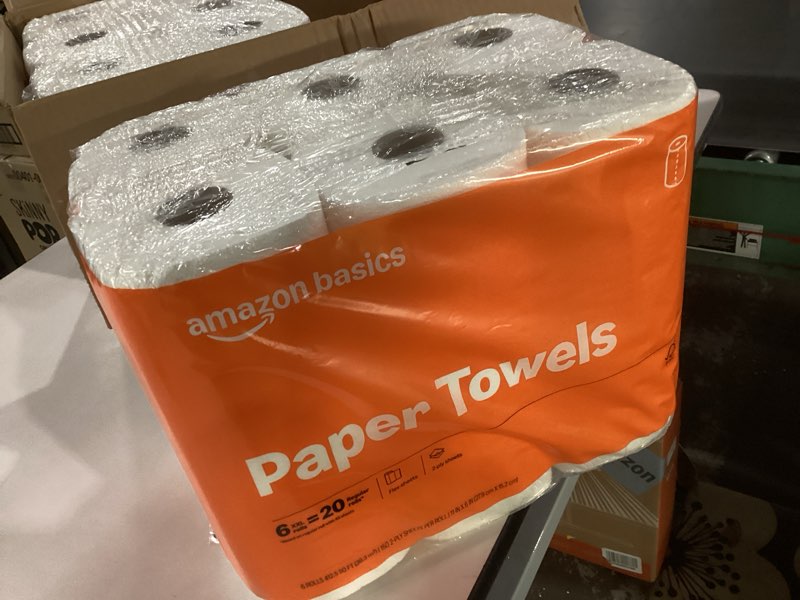 (2pck) Amazon Basics 2-Ply Paper Towel, Flex Sheets, 150 Sheet per Roll, 6 Rolls, White