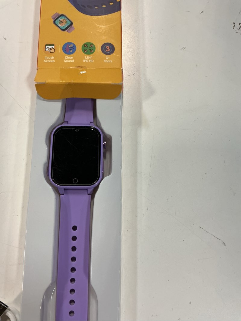 Condition photo showing As Is for Luyiilo Kids Games Watch, with 26 Puzzle Games, Touch Screen, HD Camera, Alarm Clock, Toys for Ages 4-12 Years Old.Birthday Gift for Boys Girls (Purple)