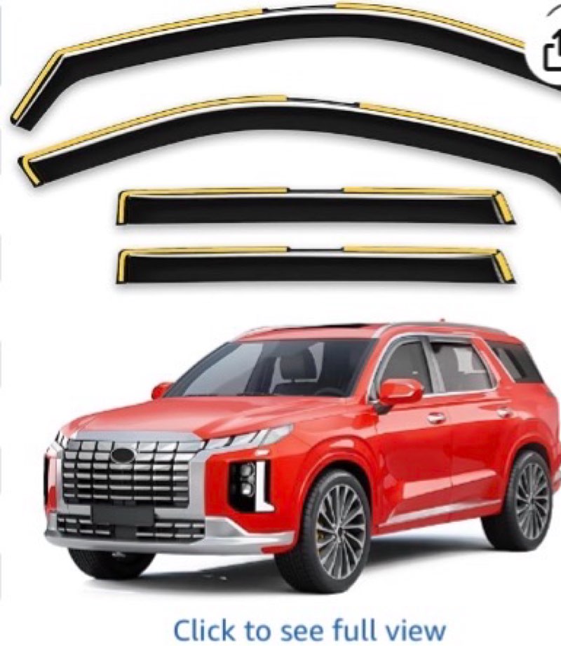Saleago Outside-Mount Window Rain Guards Fit for 2024 2025 2026 Hyundai Santa Fe, Extra Durable Wind