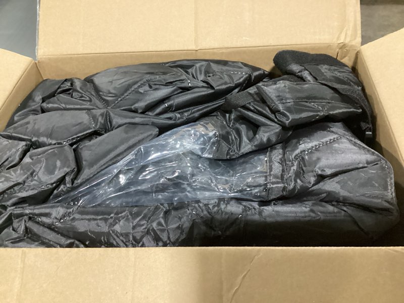 Condition photo showing As Is for Car Garage Door Insulation Kit Fits 16x7 FT - Magnetic Thermal Insulated Door Curtains for Winter with Clear Window, Garage Door Cover Blanket Panels Screen for 2 Car Garages- Black Fit 16*7FT garage door Black