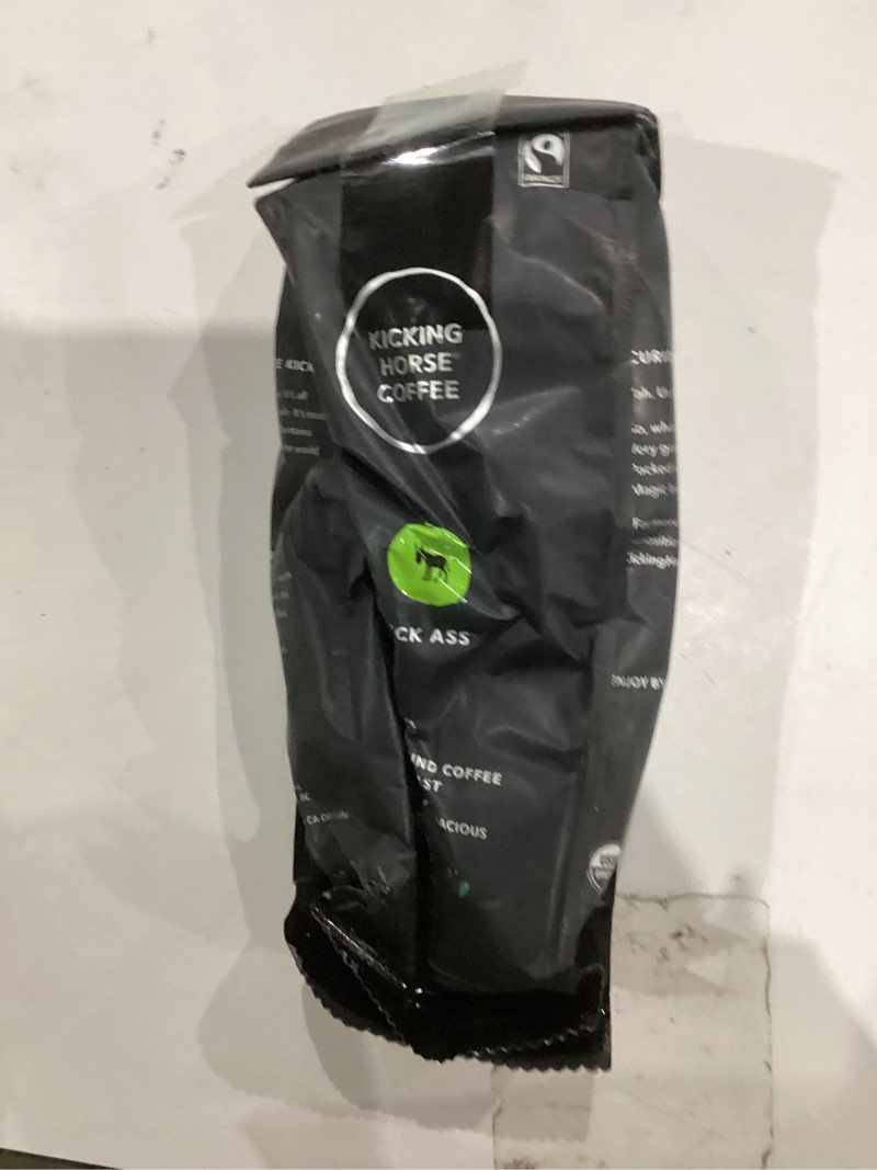 Condition photo showing New/Like New for Kicking Horse Coffee, Kick Ass, Dark Roast, Ground, 10 Oz - Certified Organic, Fairtrade, Kosher Coffee Kick Ass - Dark Roast Coffee