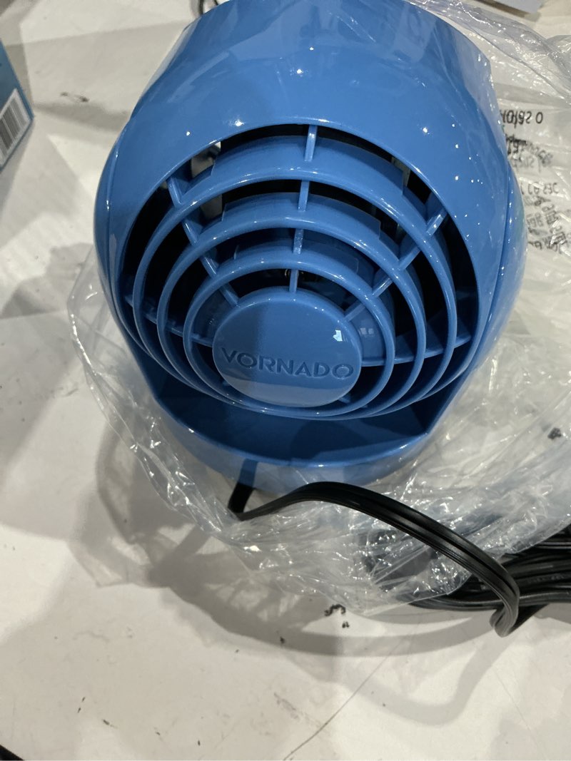 Condition photo showing Good Condition for vornado flippi v6 compact air circulator fan, 3.2" tabletop fan, adjustable head, 2 speeds, blue