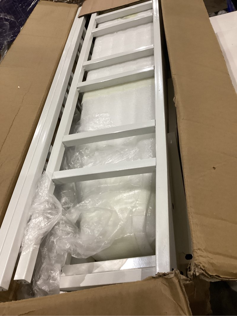 Condition photo showing Good Condition for vgmiu flower display stand with 12 buckets, flower cart 3 layers white metal flower bar stand with wheels, moving florist bouquet shelf for weddings florist indoor outdoor patio garden living room 37"l x 23.62"w x 31.5"h white