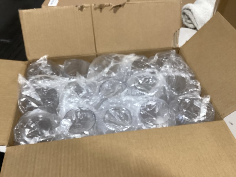 Condition photo showing Good Condition for Ciaell 30 Pack Plastic Ribbed Wine Glasses - 14 OZ Thicker Origami Stemless Disposable Wine Champagne Whiskey Unbreakable Cocktail Glass, Reusable Wine Cups for Party Wedding Bar Clear