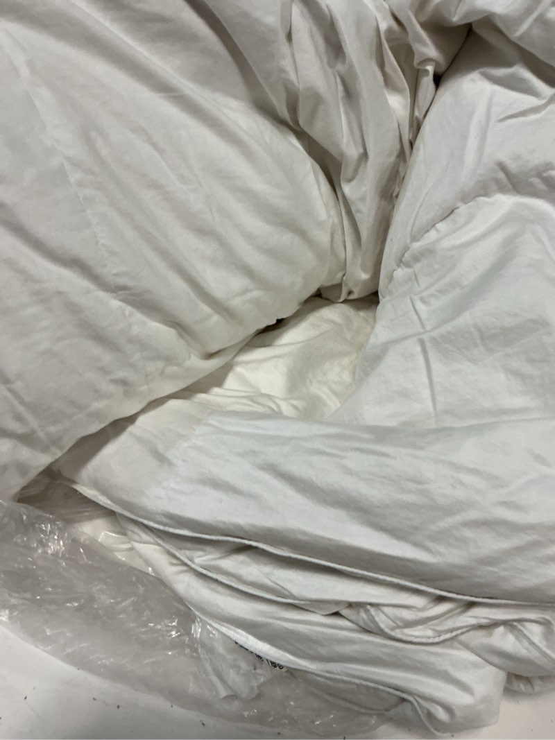 Condition photo showing As Is for luxe goose down comforter duvet insert, king/cal king, white