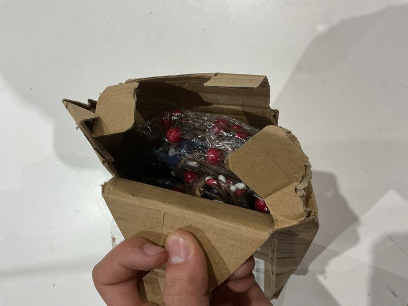 Condition photo showing As Is for wavwavw 59 inches 4th of july patriotic garland lighted red white blue memorial day garland artificial star and berry lights battery operated 250th anniversary decor for home mantle fireplace table