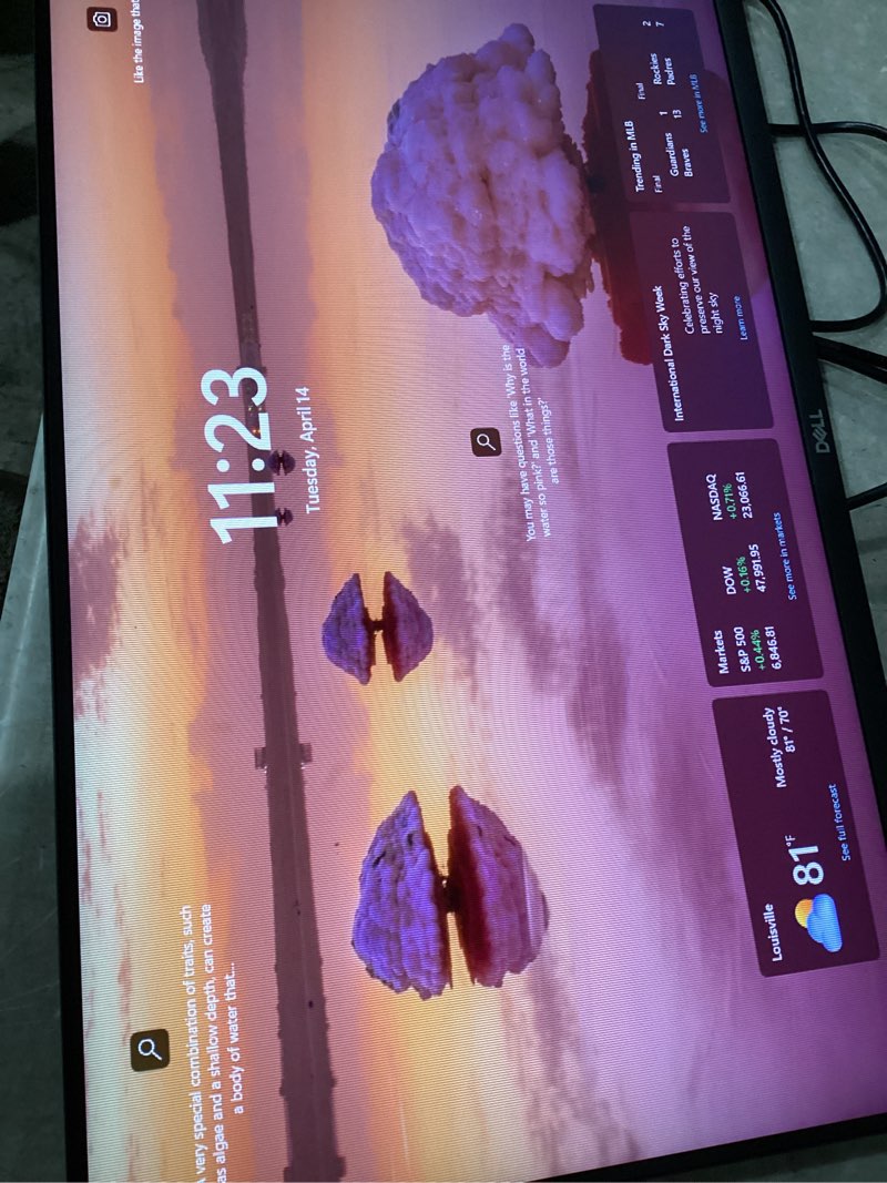 Condition photo showing Good Condition for messed up screen with burn in spots as is!!!       dell s2722dc monitor - 27-inch wqhd (2560x1440) 75hz 4ms display, amd freesync, built in speaker, usb type-c connectivity, height/pivot/swivel/tilt adjust - platinum silver 27 inches s2722dc-silver usb-c