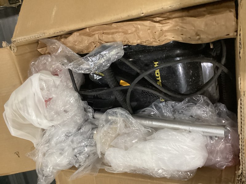 Condition photo showing As Is for mcculloch mc1385 deluxe canister steam cleaner, 2-hour runtime, chemical-free, 23 accessories: mop head, brushes & more - built for home, tile, carpet, furniture, & personal car detailing
