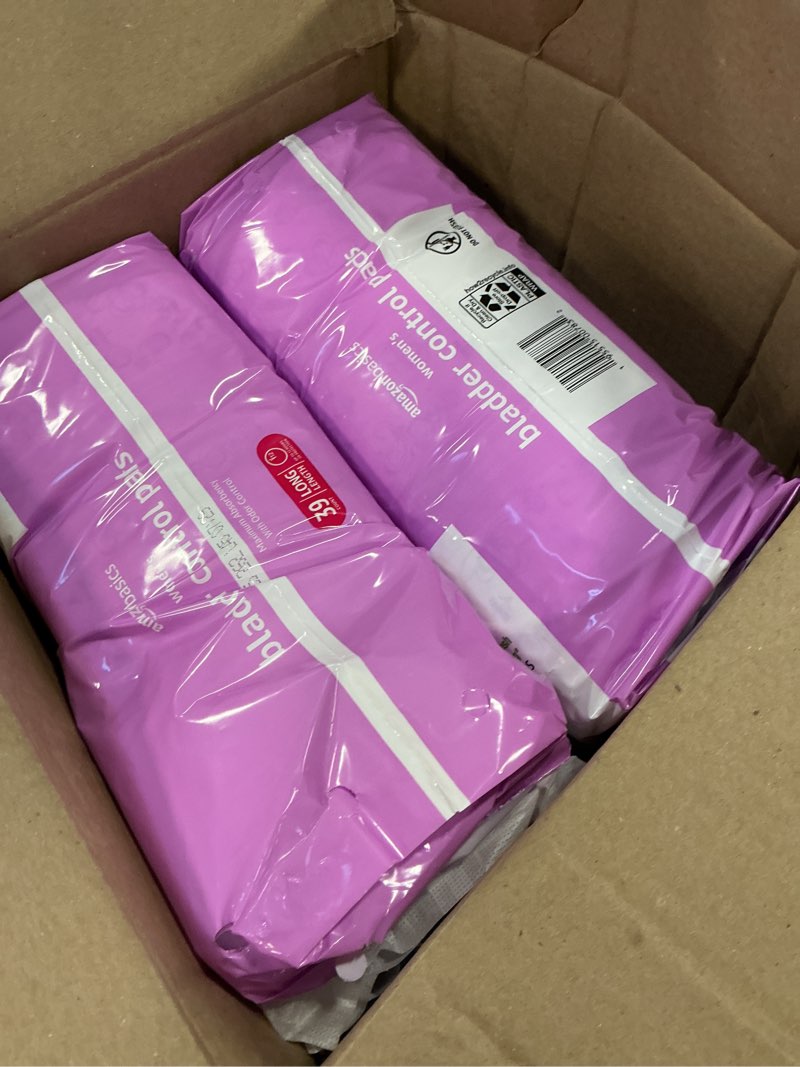 Condition photo showing Good Condition for Amazon Basics Incontinence Pads for Women Long, Bladder Control, Postpartum, Maximum Absorbency, Unscented, 78 Count (2 Packs of 39) Maximum (78 Count) 78