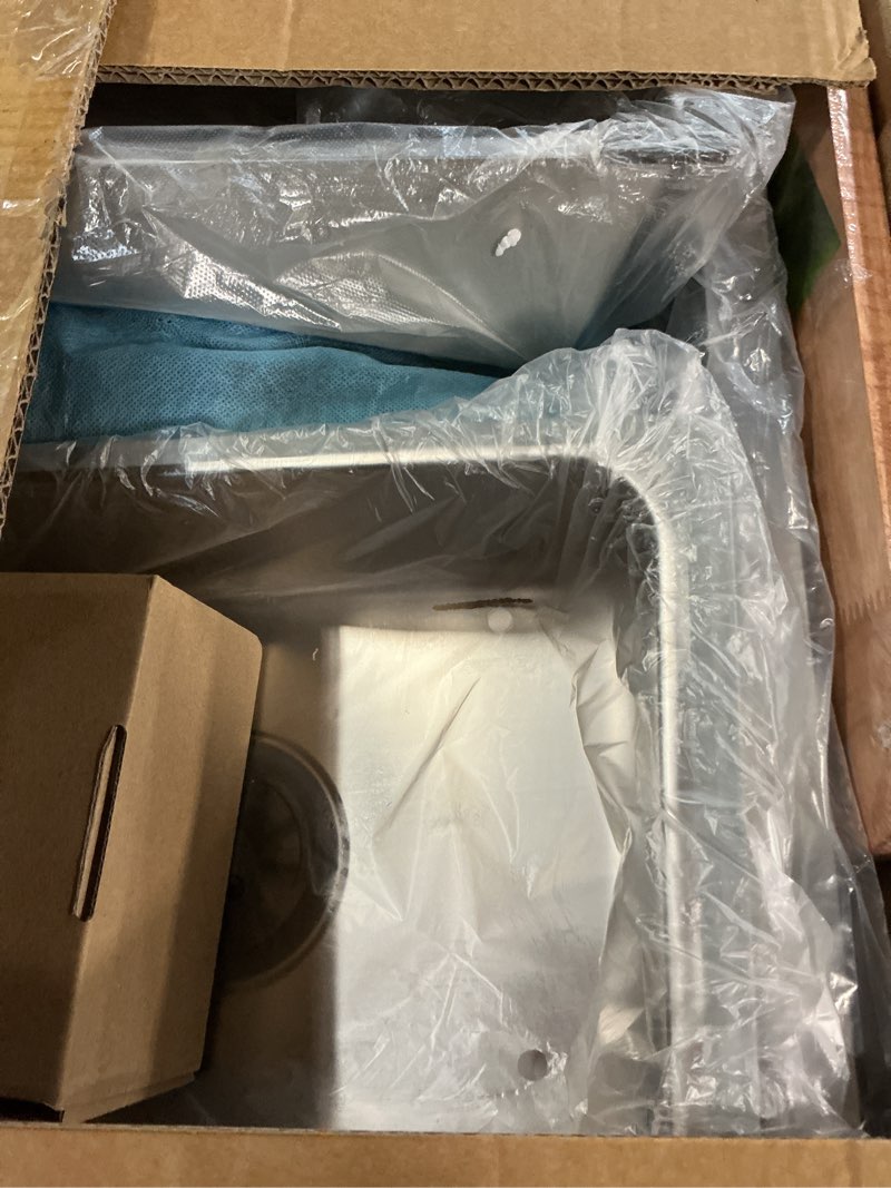 Condition photo showing Good Condition for 29 x 17 drop in kitchen sink with faucet - kitchen sink with cup washer, 9 inch deep stainless steel single bowl workstation sink with multiple accessories silver