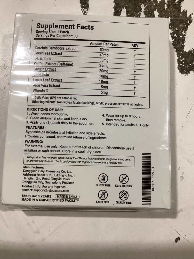 Condition photo showing New/Like New for (exp 8/31/28) rejuvacare tonepatch - the official - easy daily application, tone patches, firming & moisturizing for all skin types, comfortable & discreet support