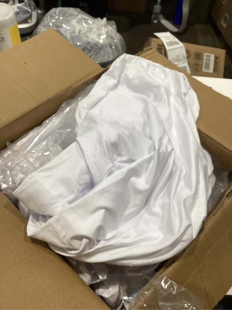 Condition photo showing Good Condition for incomplet))))50 pcs white folding chair cover washable removable universal fitted chair cover protector for wedding party banquet holidays celebration decoration chair covers white-b 50pcs