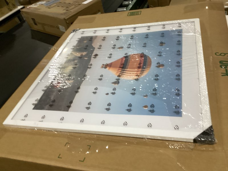 Condition photo showing As Is for 24x24 picture frame white with 20x20 mat, display photo 20x20 with mat or 24 x 24 without mat, wall hanging large 24x24 poster frame with shatter resistant plexiglass, white white 24x24 inch