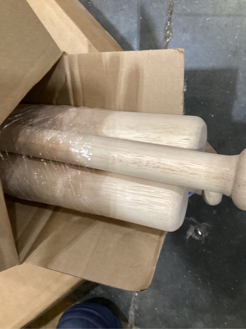 Condition photo showing As Is for wettarn 4 pieces beech wood baseball bat 27 inch 23 oz wood bat self-defense softball bat unfinished baseball bats for adult kids ball sports self defense training painting diy craft projects