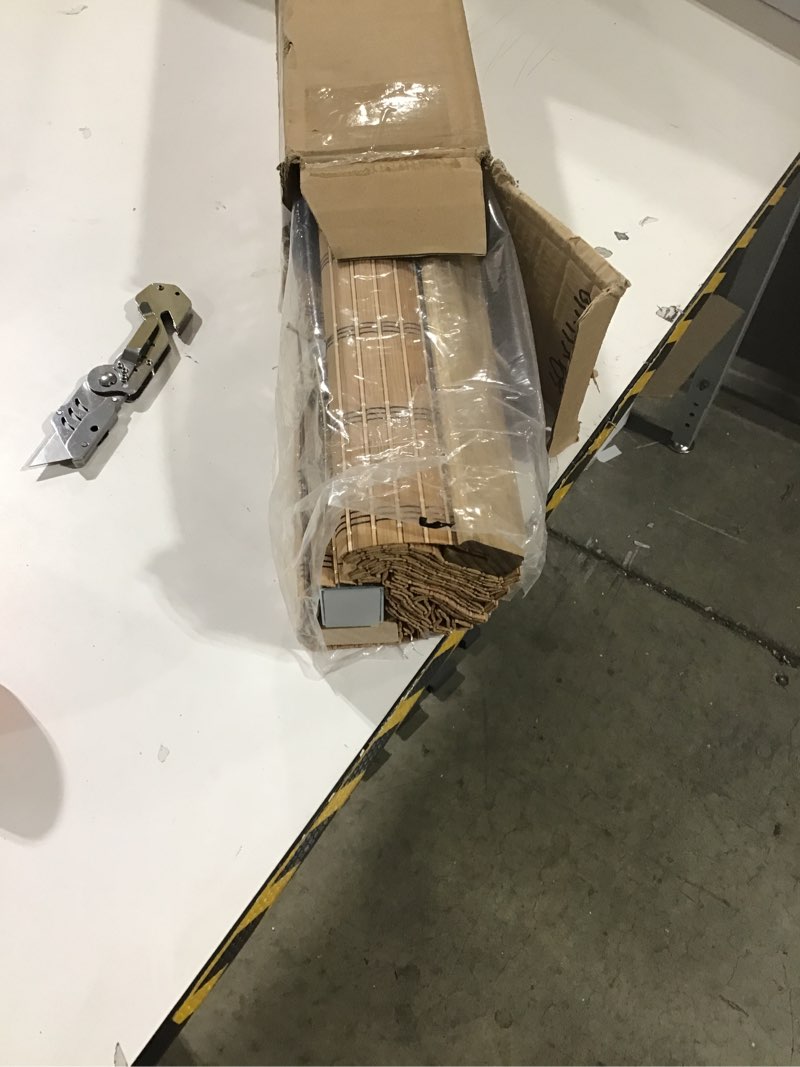 LazBlinds No Tools No Drill Cordless Bamboo Roman Shades, Light Filtering Window Treatment, Roll Up