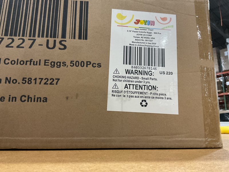 Condition photo showing New/Like New for joyin 3.15" pastel easter eggs, 500pcs large plastic eggs, empty colorful fillable eggshells for easter hunt, party favor, basket stuffers filler, classroom prize supplies