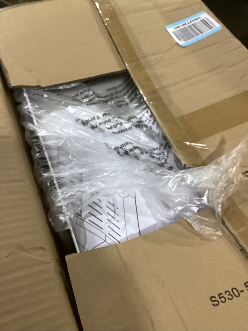 Condition photo showing As Is for kitstorack pull out cabinet organizer, expandable(12"-20") heavy duty slide out drawers fixed with adhesive nano film for pots, roll out shelf storage for kitchen base cabinet organization(white) white 21"d×12"-20"w(1 pack)