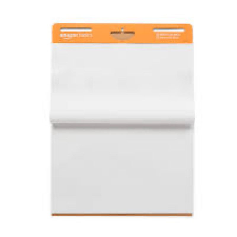 amazon basics sticky easel pads for presentations, brainstorming, classroom use, bleed-resistant, easy to hang,