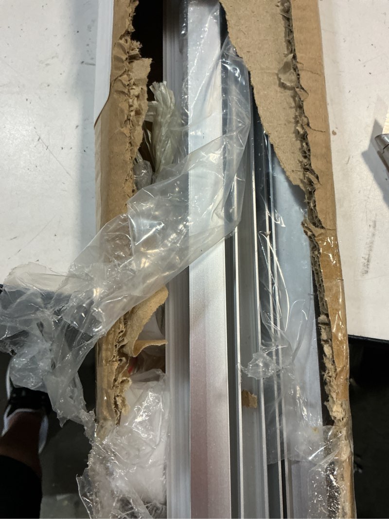 Condition photo showing As Is for hunhun 20-pack 3.3ft/1meter v shape led aluminum channel system with milky cover, end caps and mounting clips, aluminum profile for led strip light installations, very easy installation