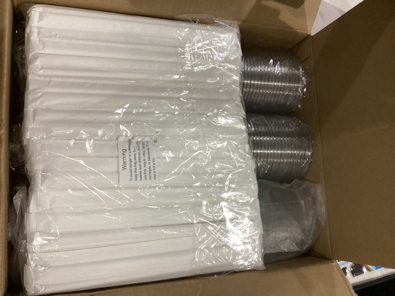 Condition photo showing Good Condition for 100 Pack - 16 oz Clear Plastic Cups with Lids and Straws, Sturdy & Food Safe Iced Coffee Cups with lids, Disposable Plastic Smoothie Cups for Cold Drinks 16 oz 100.0