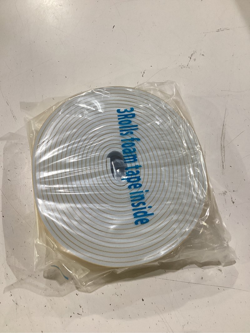 Condition photo showing New/Like New for yotache white windows doors insulation seal tape 3 rolls 1/2" x1/8", adhesive foam gasket for weather stripping, cabinet door frame, total 50 feet long (3 x 16.5 ft each) 1/2"x1/8"x 50ft white