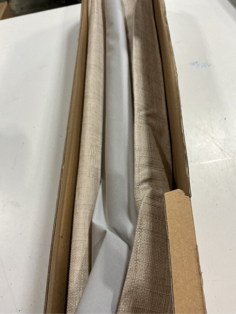 Condition photo showing Good Condition for sun zero seraphina textured 100% total blackout cordless roman shade, taupe, 29" w x 64" h taupe 29"w x 64"h