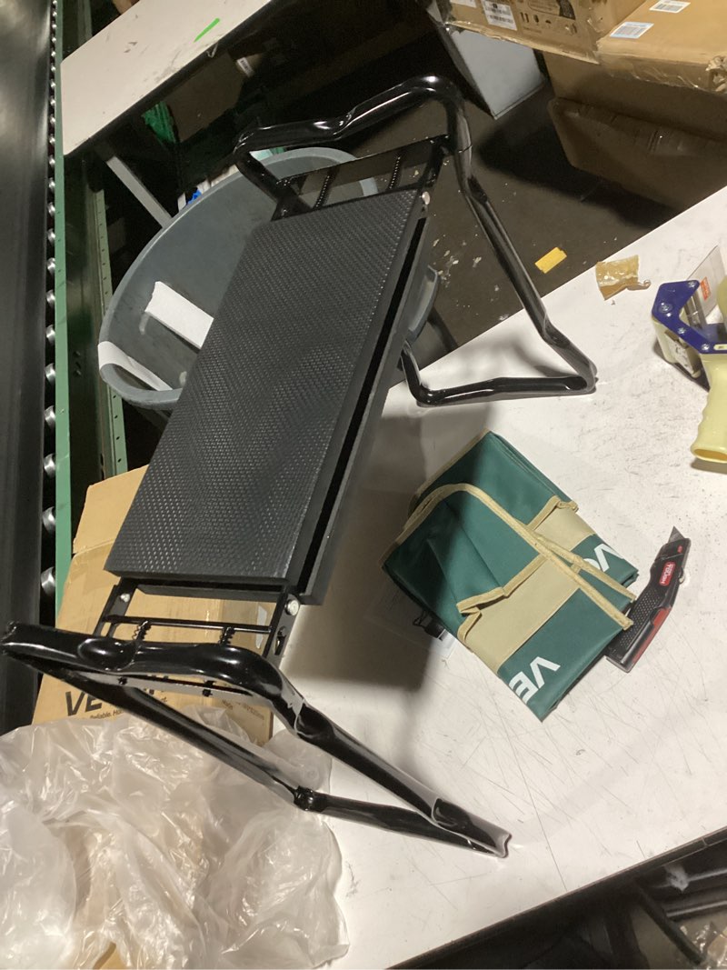 Condition photo showing Good Condition for similar to vevor foldable garden kneeler seat with upgraded thicken kneeling pad, with 2 tool pouches heavy duty thick gardening bench for kneeling and seat