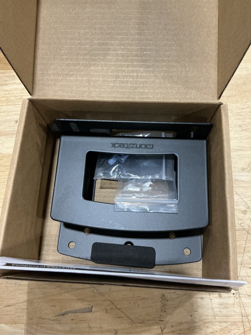 Condition photo showing Good Condition for monzlteck adjustable small device wall mount or vesa mount behind the monitor |design for streaming media player, switch, wii,cable boxes, modems,router,power,mini pc,mac mini and more