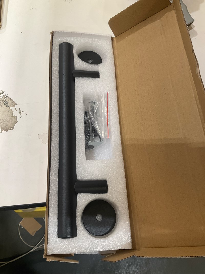 Condition photo showing Good Condition for 12" sliding barn door handle pull and flush hardware set, for barn door gates garages sheds, rustic style, black round