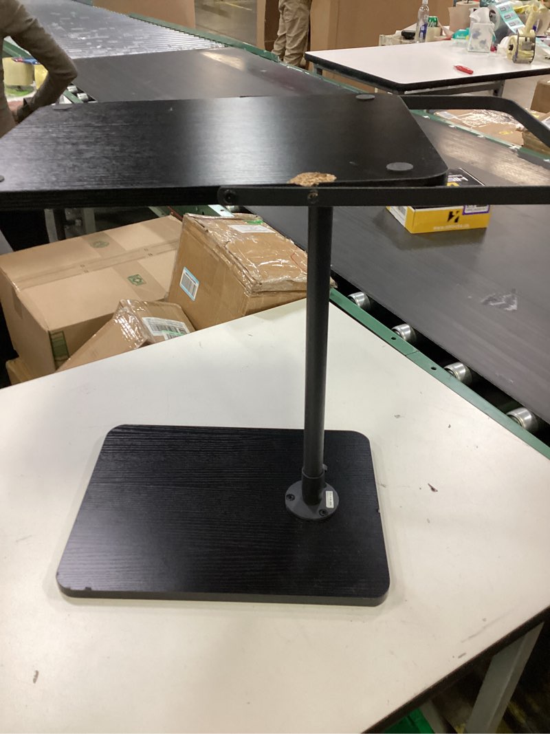 Condition photo showing As Is for Height Adjustable End Table for Small Spaces, with Phone & Tablet Slot, Modern Small Coffee Snack Table for Sofa/Bed, Black (similar product)