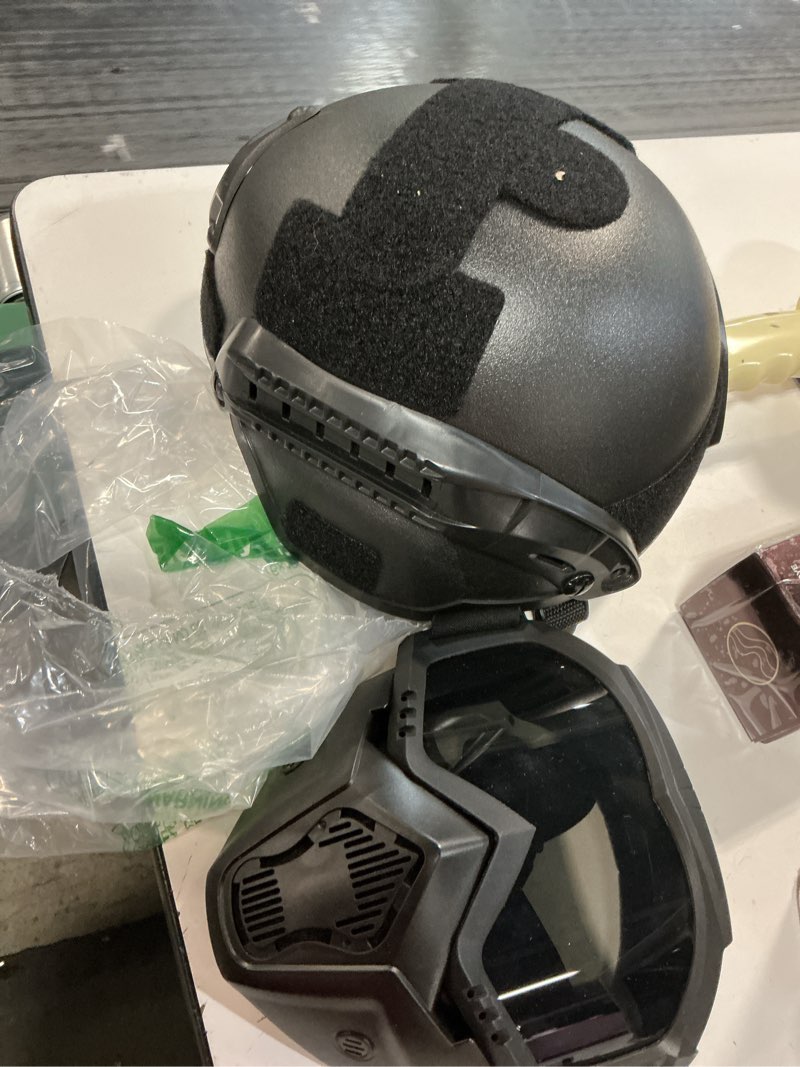 Condition photo showing Good Condition for MICH Airsoft Helmet and Detachable Full Face Airsoft Mask Goggles with NVG Mount and Side Rail for Paintball-Hunting and Outdoor Activities Black lens