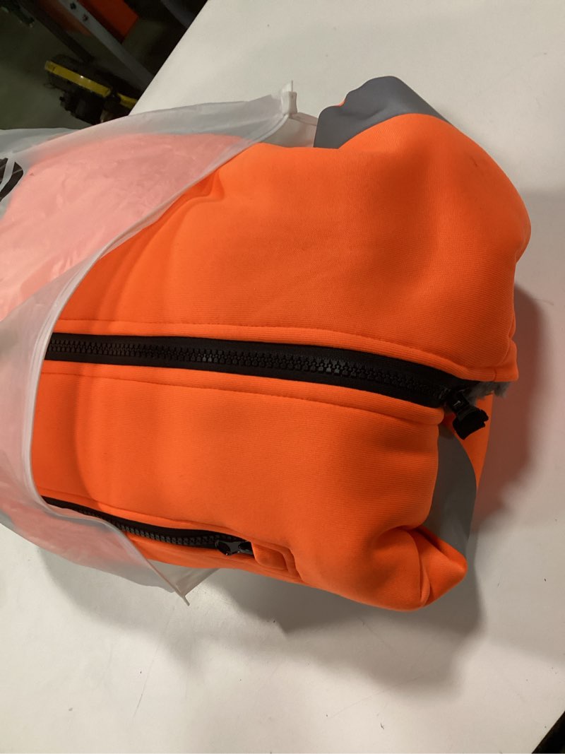 Condition photo showing Good Condition for FONIRRA Men's High Visibility Safety ANSI Class 3 Lined Fleece Hoodie Sweatshirt with Black Bottom Jumper Workwear for Men(Orange,L) Large Neon Orange