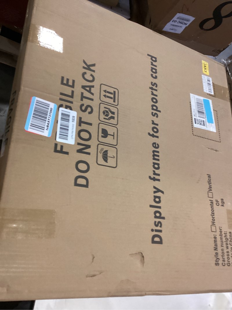 Condition photo showing New/Like New for Baseball Card Display Case 24 Graded Sport Card Display Case Wall Mount with Clear View and UV Protection Acrylic Door for Baseball Football Basketball Hockey Trading Card Collection, Black 24-Vertical-Black-1Pack